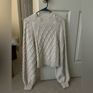 Free People Cream Cropped Sweater